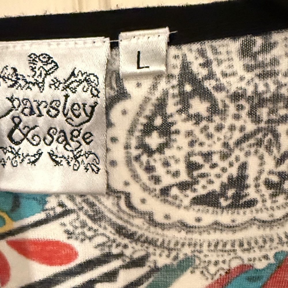 Parsley & Sage Multicolor Patchwork Long Sleeve Top - Picture 2 of 3